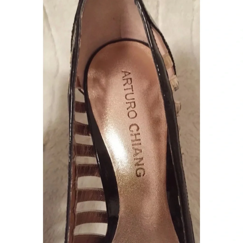 Arturo Chiang Leather Sole High Heel Pumps Size 8M - Picture 8 of 8